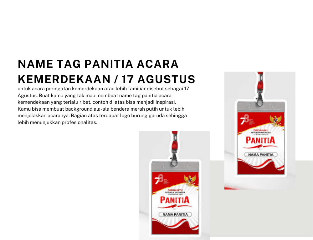 10+ Contoh Desain Name Tag Panitia Untuk Berbagai Acara - IndoLanyard.co.id